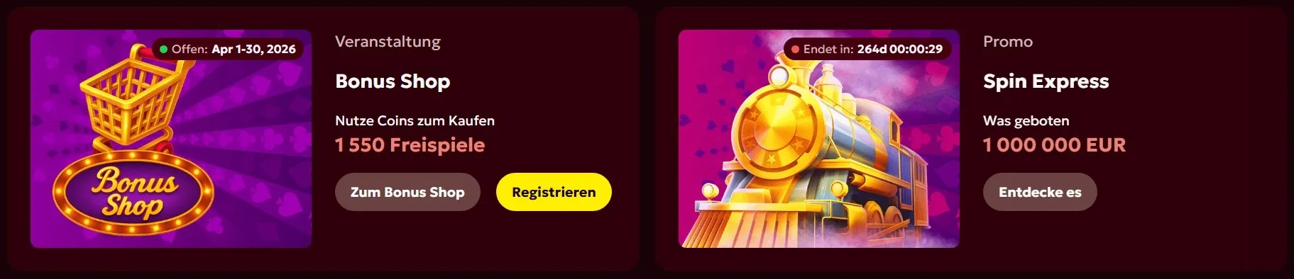 Boni und Aktionen